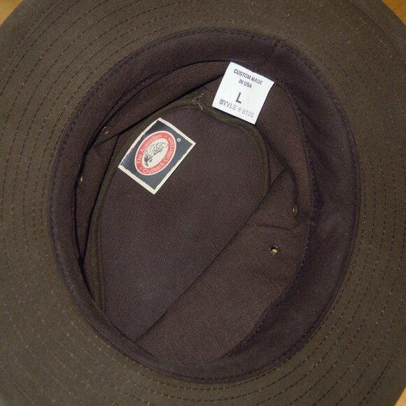 The Australian Outback Collection Rancher Oil Skin Leather Canvas Hat Size Large - Picture 6 of 7